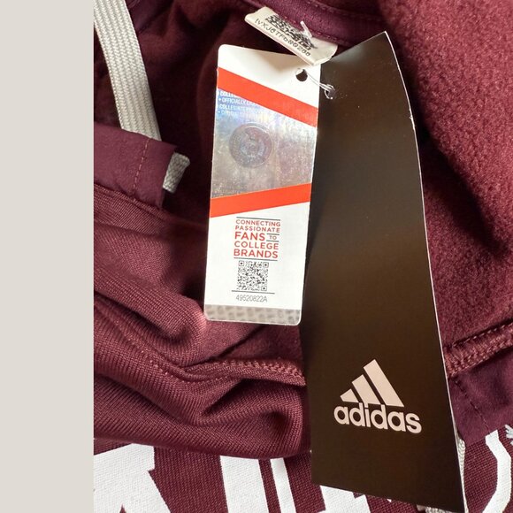 NWT Adidas Texas A&M Aggies Maroon Logo Pullover Hoodie - Picture 5 of 10